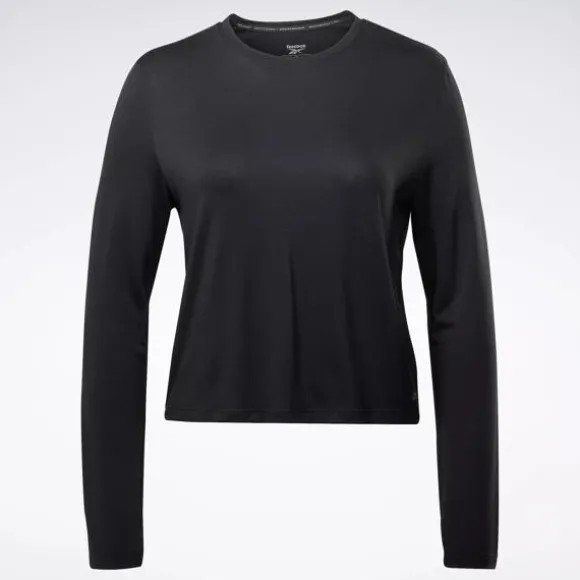 activchilldreamblend_long_sleeve_tshirt_5.webp Tops & T-shirts^Reebok Activchill+Dreamblend Long Sleeve T-Shirt Black