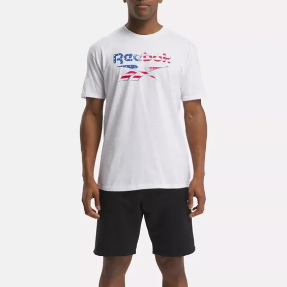 Tops & T-shirts^Reebok Americana Flag Fade Lockup Tee White