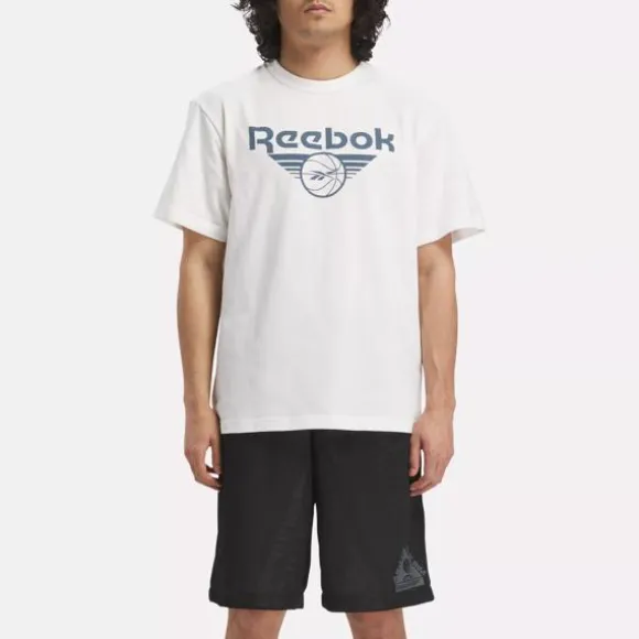 Tops & T-shirts^Reebok Basketball Brand Graphic T-Shirt Chalk