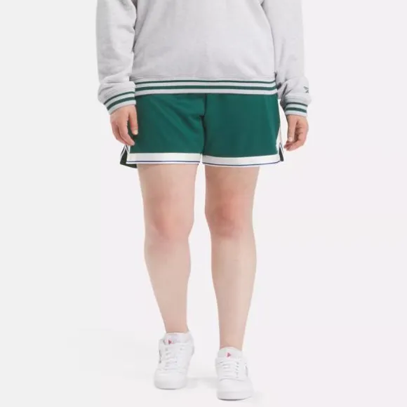 Shorts^Reebok Doubleknit Mesh Shorts (Plus Size) CollegiateGreen
