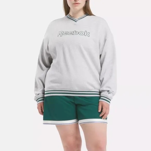 Hoodies & Sweatshirts^Reebok Embroidered Crewneck Sweatshirt (Plus Size) LightGreyHeather