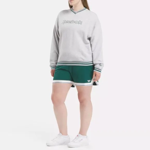 Hoodies & Sweatshirts^Reebok Embroidered Crewneck Sweatshirt (Plus Size) LightGreyHeather