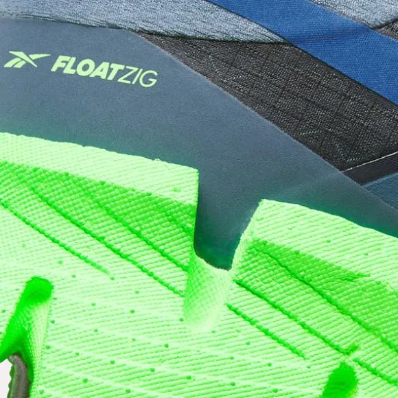 Running^Reebok FloatZig 1 Shoes Shadow/TwilightBlue/SolarLime