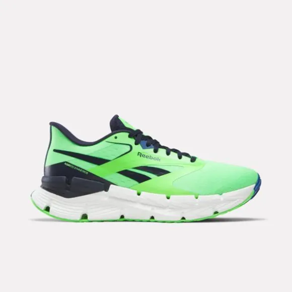 Running^Reebok FloatZig Symmetros Shoes SolarLime/VectorNavy/TwilightBlue