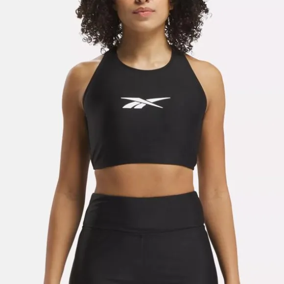 Swimwear^Reebok High Neck Bikini Top Black