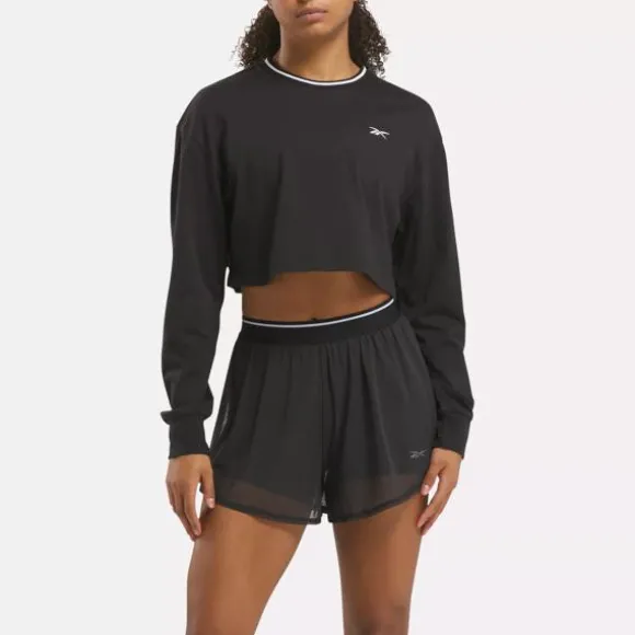 Tops & T-shirts^Reebok Long Sleeve Crop Top Black