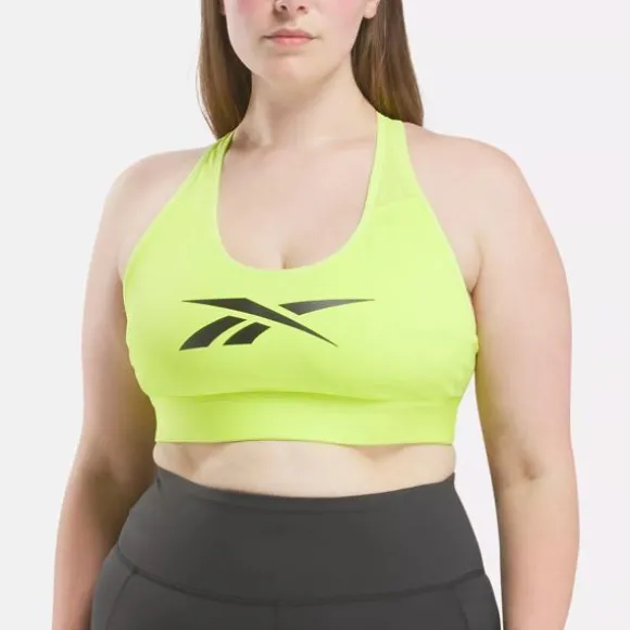 Sports Bras^Reebok Lux Vector Racer Sports Bra (Plus Size) AcidYellow