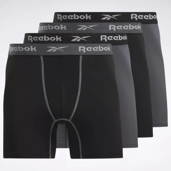 Underwear^Reebok Performance Boxer Briefs 4 Pack Assorted