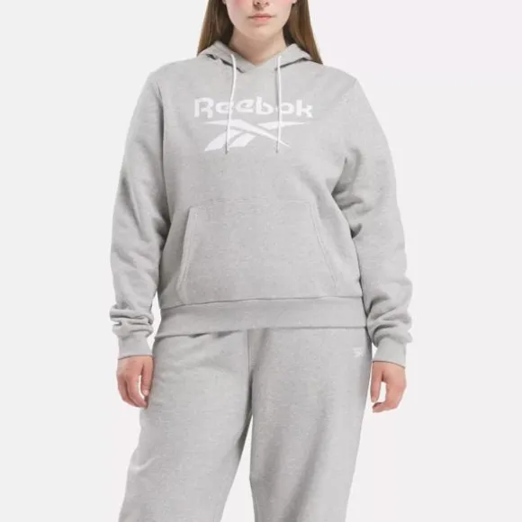 Plus Size (1x-4x) | Hoodies & Sweatshirts^Reebok Identity Big Logo Fleece Hoodie (Plus Size) MediumGreyHeather