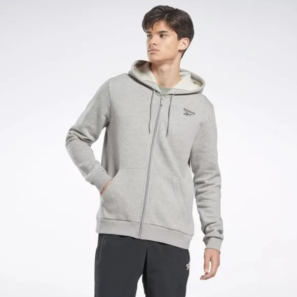 Hoodies & Sweatshirts^Reebok Identity Fleece Full-Zip Hoodie MediumGreyHeather