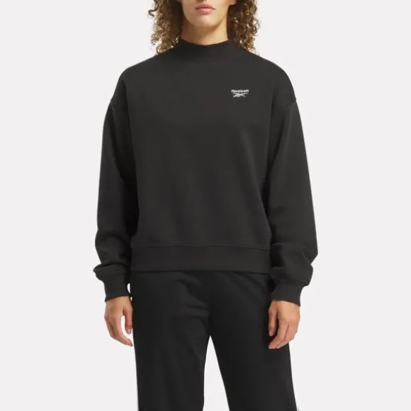 Hoodies & Sweatshirts^Reebok Identity SL Fleece Mock Neck Top Black