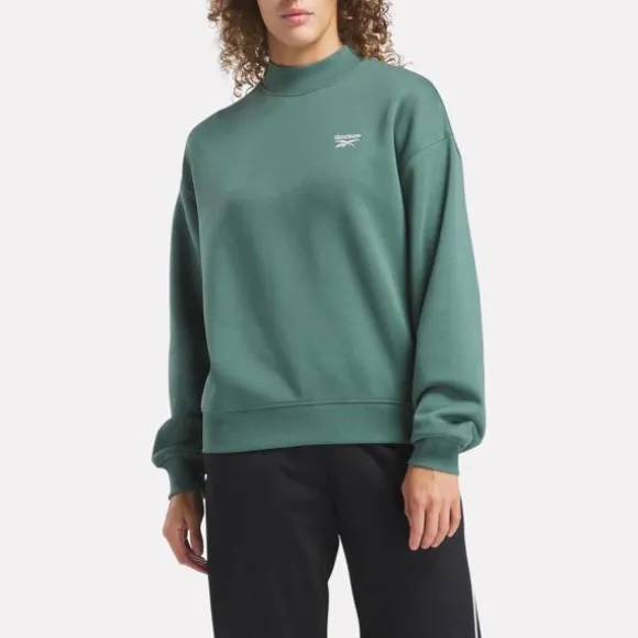 Hoodies & Sweatshirts^Reebok Identity SL Fleece Mock Neck Top EscapeGreen