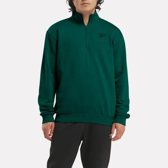 Hoodies & Sweatshirts^Reebok Identity Small Logo Fleece 1/4 Zip Sweatshirt COLLEGIATEGREEN