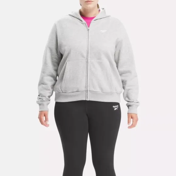 Plus Size (1x-4x) | Hoodies & Sweatshirts^Reebok Identity Small Logo Fleece Full-Zip Sweatshirt (Plus Size) MediumGreyHeather