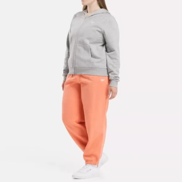 Hoodies & Sweatshirts^Reebok Identity Small Logo Fleece Full-Zip Sweatshirt (Plus Size) MediumGreyHeather
