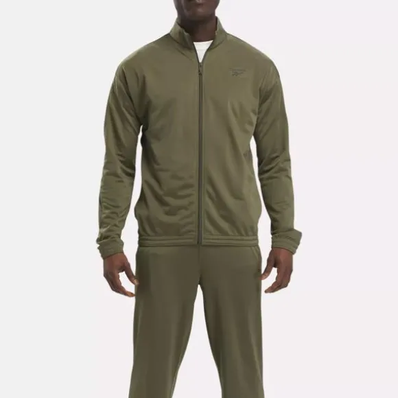 Jackets | Tracksuits^Reebok Identity Vector Knit Track Jacket ArmyGreen