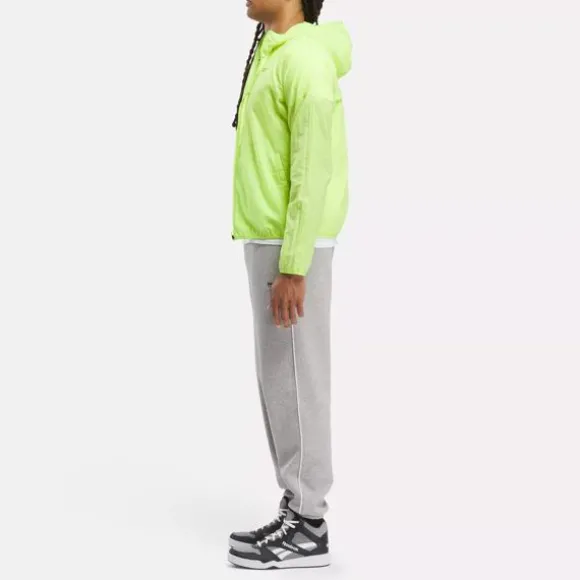 Jackets | Hoodies & Sweatshirts^Reebok Running Hooded Jacket LaserLime