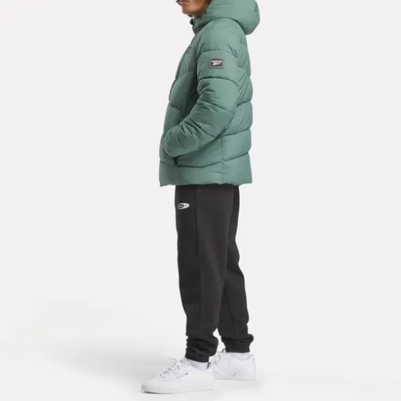 Jackets^Reebok Stretch Puffer Jacket SageGreen